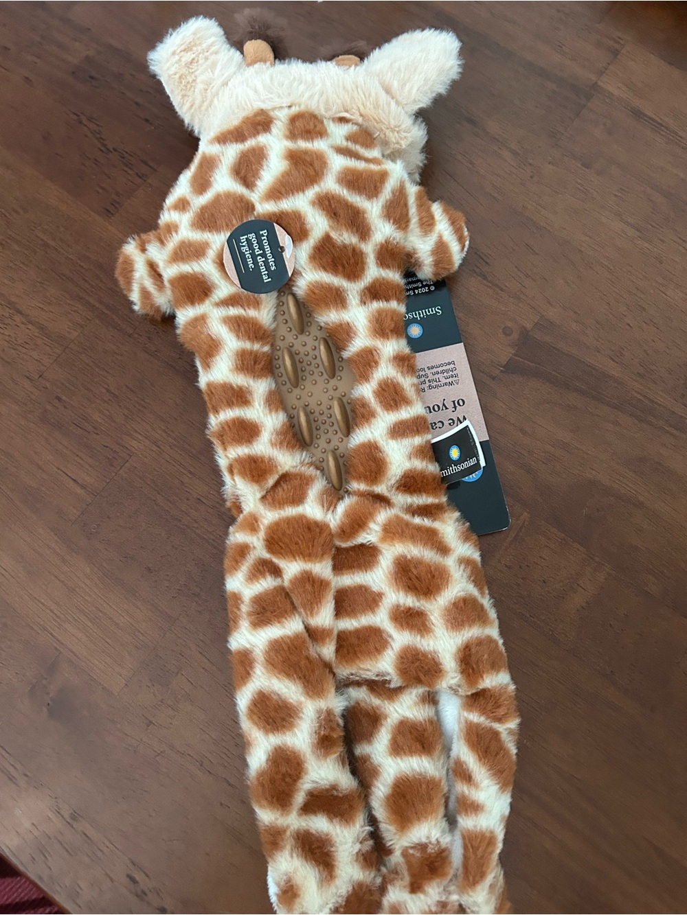 Giraffe Plush Dog Toy with Chew Grip - Brown & Cream